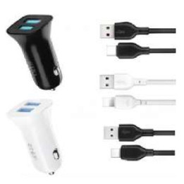 TZ10 Cargador para auto doble USB
Potencia maxima: 12W
- Con cable Lightning
- Con cable Micro