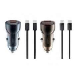 CC60 Cargadior Transparebte para Auto
Cargador de carga rápida
Doble puerto USB A + Tipo C
30W + 30W
